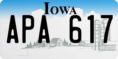 IA license plate APA617