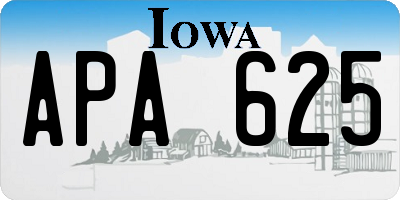 IA license plate APA625
