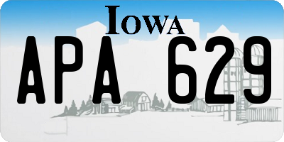IA license plate APA629