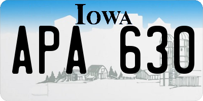 IA license plate APA630