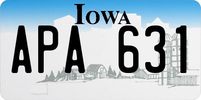 IA license plate APA631