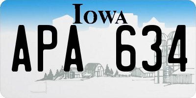 IA license plate APA634