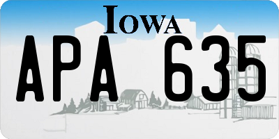IA license plate APA635