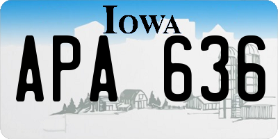 IA license plate APA636