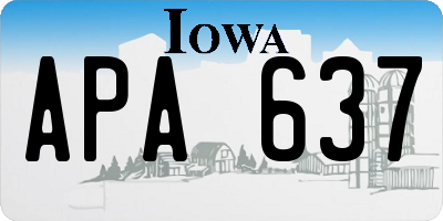 IA license plate APA637