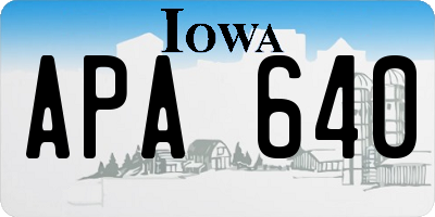 IA license plate APA640