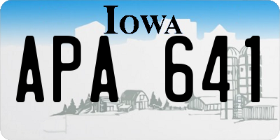 IA license plate APA641