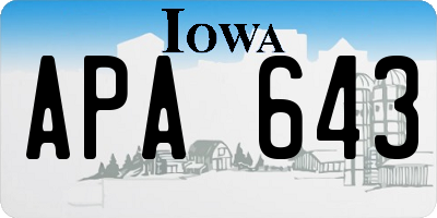 IA license plate APA643