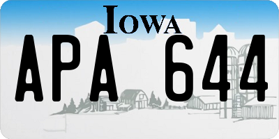 IA license plate APA644