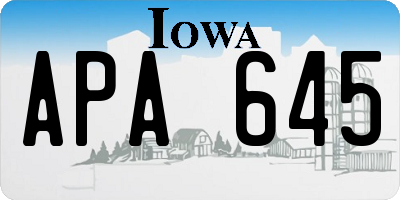 IA license plate APA645