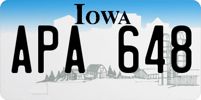 IA license plate APA648