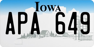 IA license plate APA649