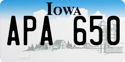 IA license plate APA650