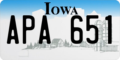 IA license plate APA651