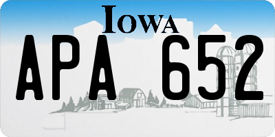 IA license plate APA652