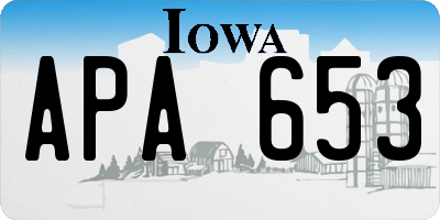 IA license plate APA653