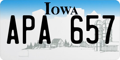 IA license plate APA657