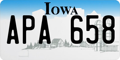 IA license plate APA658