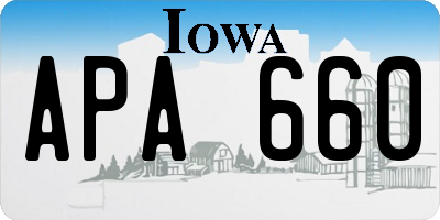 IA license plate APA660