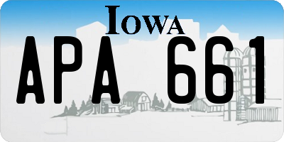 IA license plate APA661