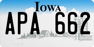 IA license plate APA662