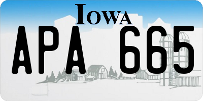 IA license plate APA665