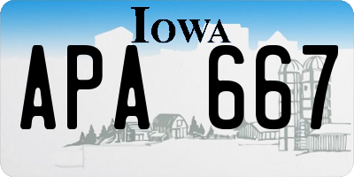 IA license plate APA667