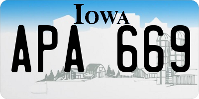 IA license plate APA669