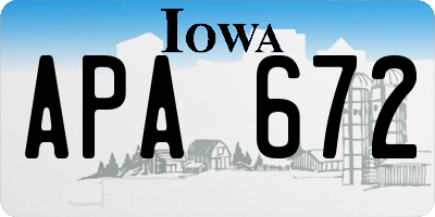 IA license plate APA672