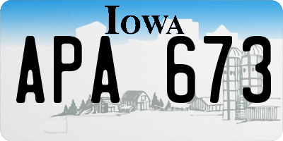 IA license plate APA673