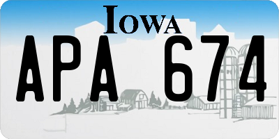 IA license plate APA674