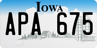 IA license plate APA675