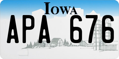 IA license plate APA676