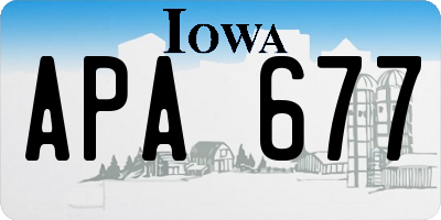 IA license plate APA677