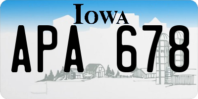IA license plate APA678