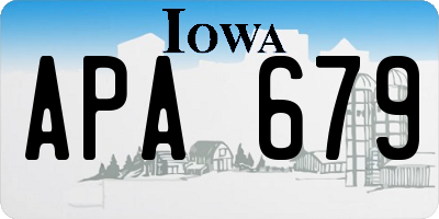 IA license plate APA679