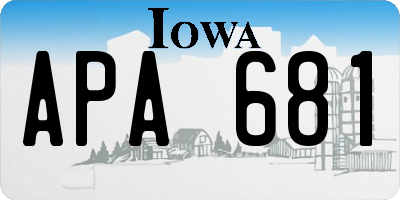 IA license plate APA681