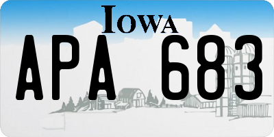IA license plate APA683