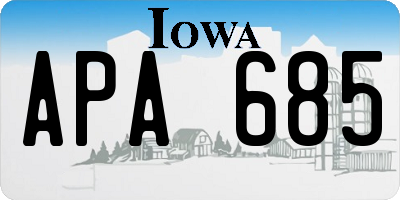 IA license plate APA685