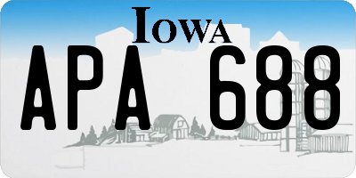 IA license plate APA688