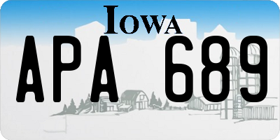 IA license plate APA689