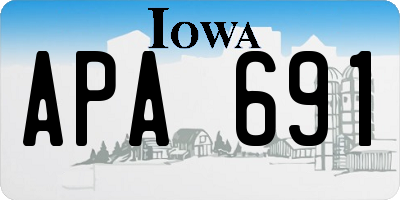 IA license plate APA691