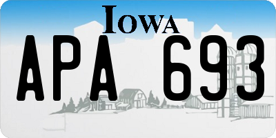IA license plate APA693
