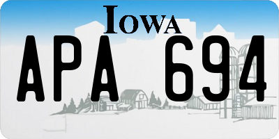 IA license plate APA694