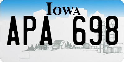 IA license plate APA698