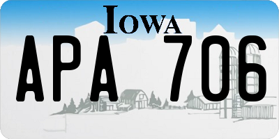 IA license plate APA706