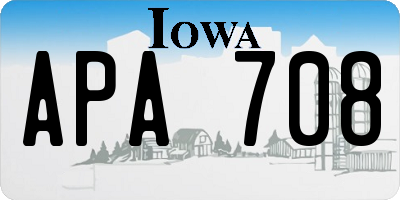 IA license plate APA708