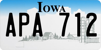 IA license plate APA712