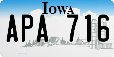 IA license plate APA716