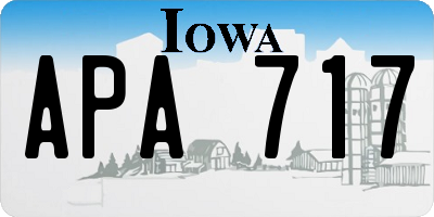 IA license plate APA717